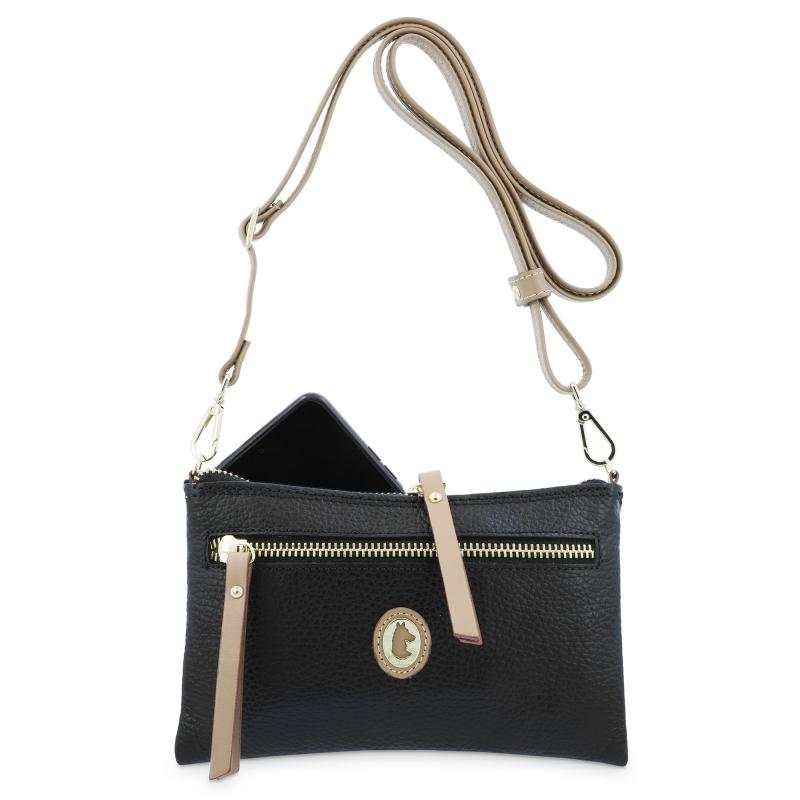 El potro Bolso bandolera móvil de piel vacuno color negro-El Potro Ofertas