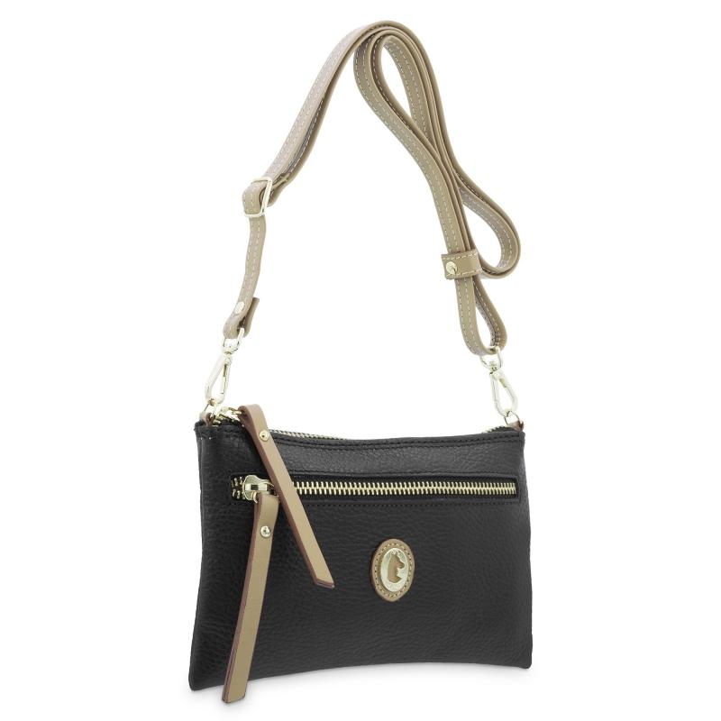 El potro Bolso bandolera móvil de piel vacuno color negro-El Potro Ofertas
