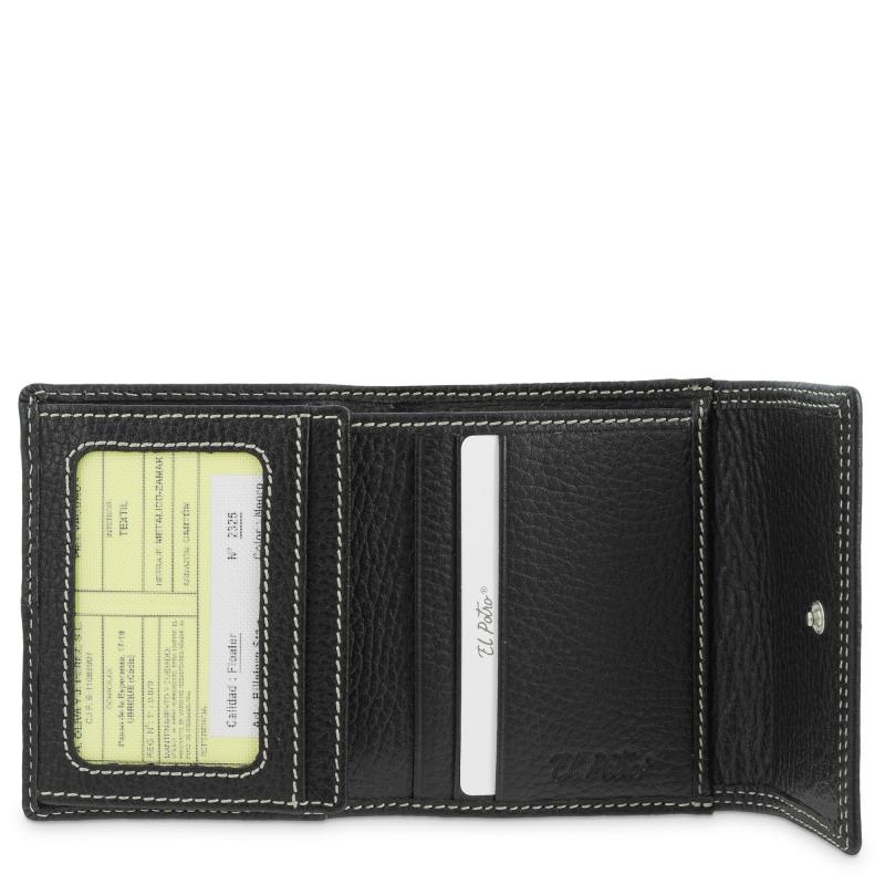El potro Cartera solapa pequeño mujer en piel vacuno color negro- Floater Rebajas baratas