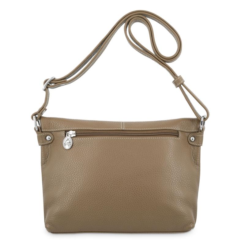 El potro Bolso solapa bandolera mediano en piel vacuno color cuero - Floater Liquidación