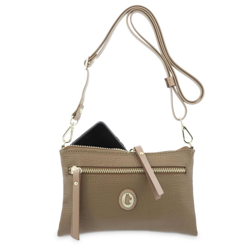 El potro Bolso bandolera móvil de piel vacuno color cuero-El Potro Mejor oferta