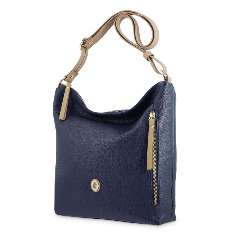 El potro Bolso Hobo de mujer en piel vacuno color azul - Oasis Superdescuento