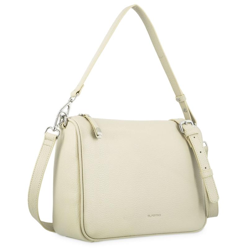 El potro Bolso bandolera bowling piel vacuno color beige-Iris Tienda de fábrica