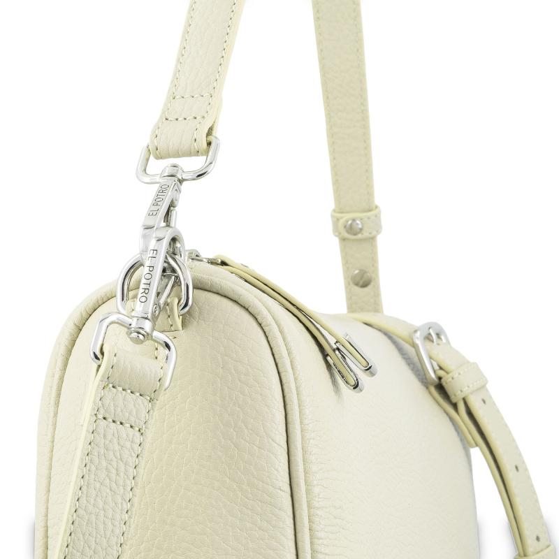 El potro Bolso bandolera bowling piel vacuno color beige-Iris Tienda de fábrica
