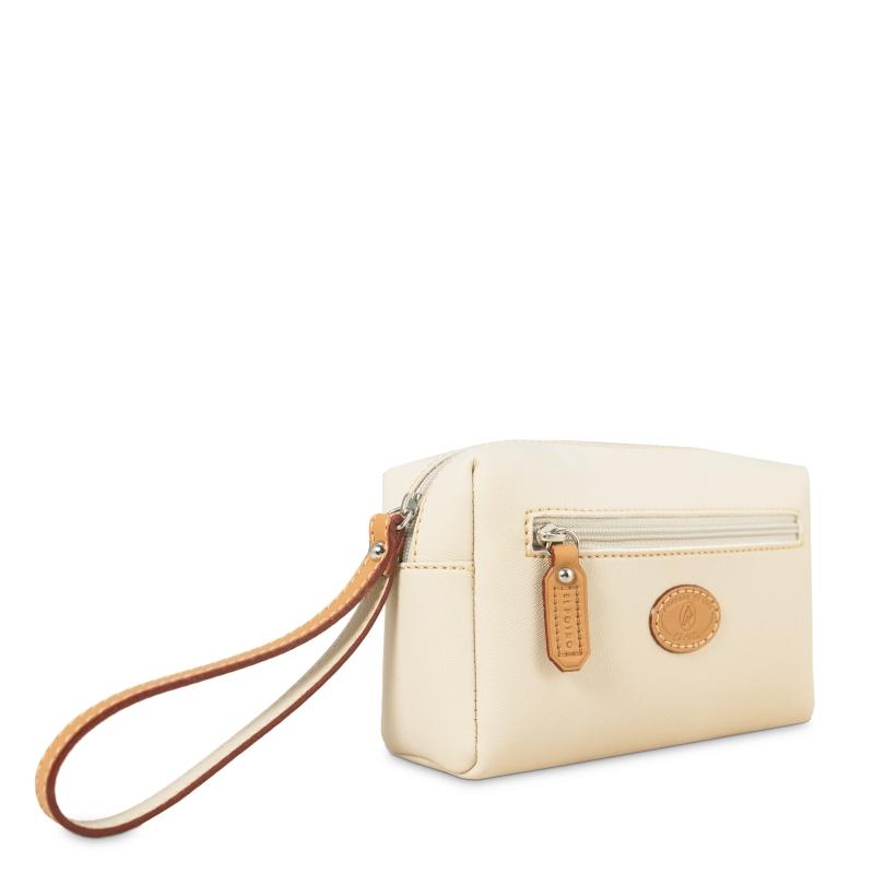 El potro Bolsa monedero mujer en lona y piel vacuno color beige- Base Precio ultrabajo