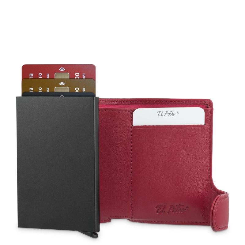 El potro Tarjetero protector en piel vacuno color rojo bostón-E L P O T R O Devoluciones gratuitas