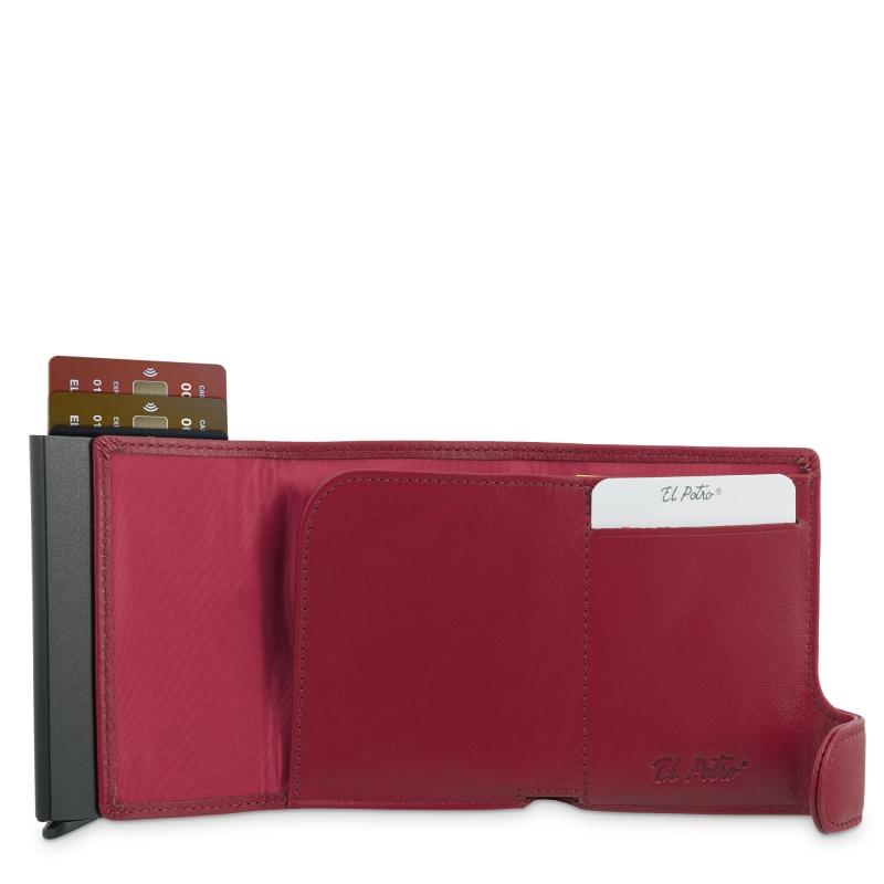 El potro Tarjetero protector en piel vacuno color rojo bostón-E L P O T R O Devoluciones gratuitas