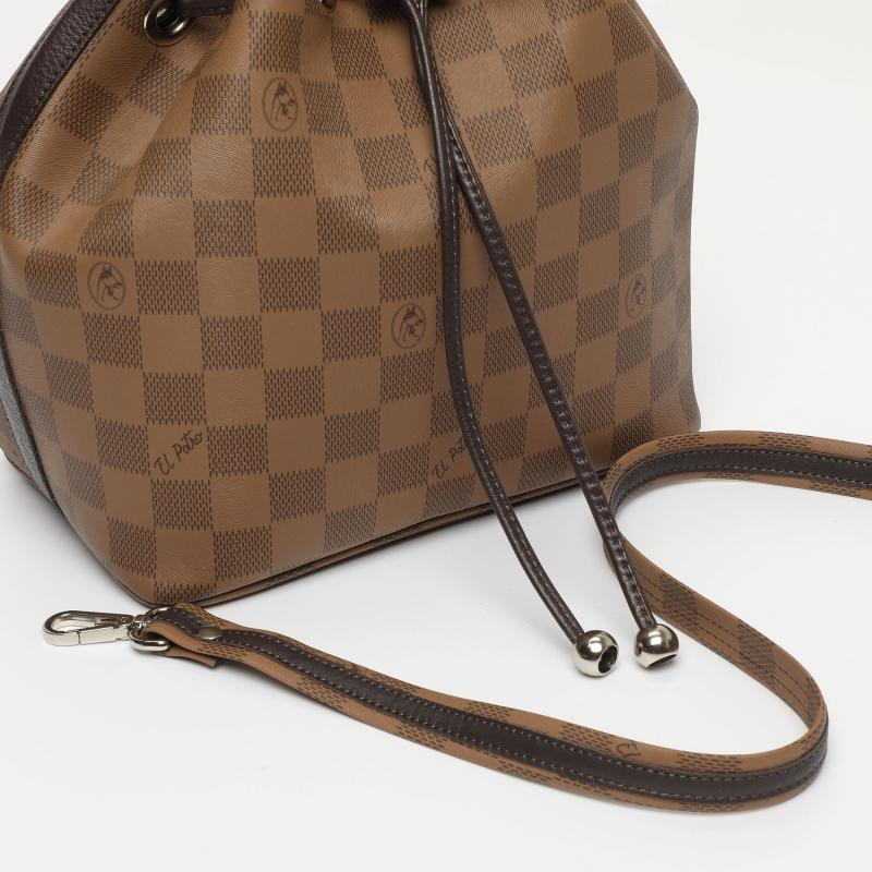 El potro Bolso Saco mujer en lona y piel vacuno color moca - Chess Tienda