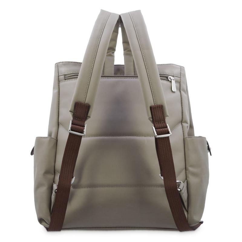 El potro Mochila bolso unisex en lona taupe y piel vacuno cuero-Paris Rebajas online