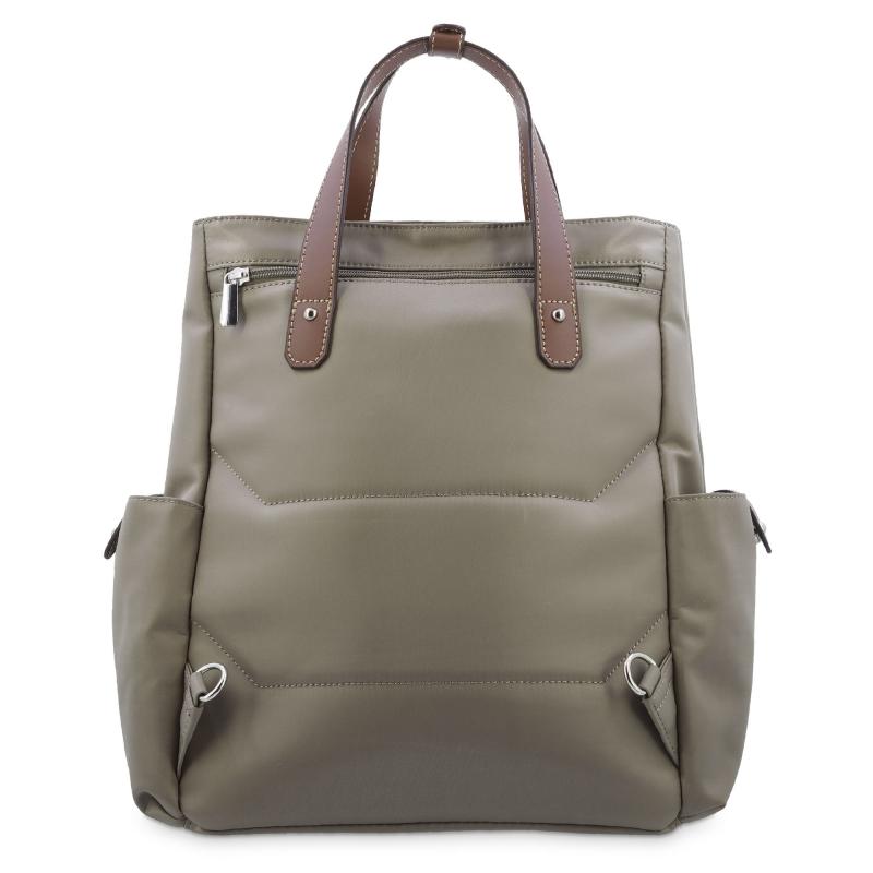 El potro Mochila bolso unisex en lona taupe y piel vacuno cuero-Paris Rebajas online