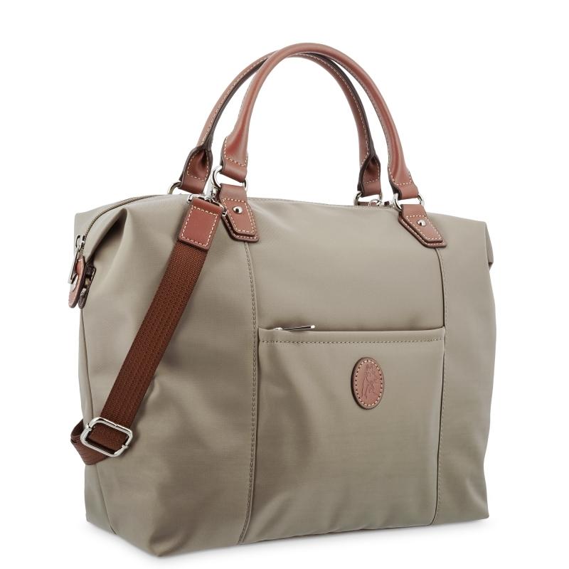 El potro Bolso Tote mujer en lona y piel vacuno color taupe-cuero-Paris Envío gratis