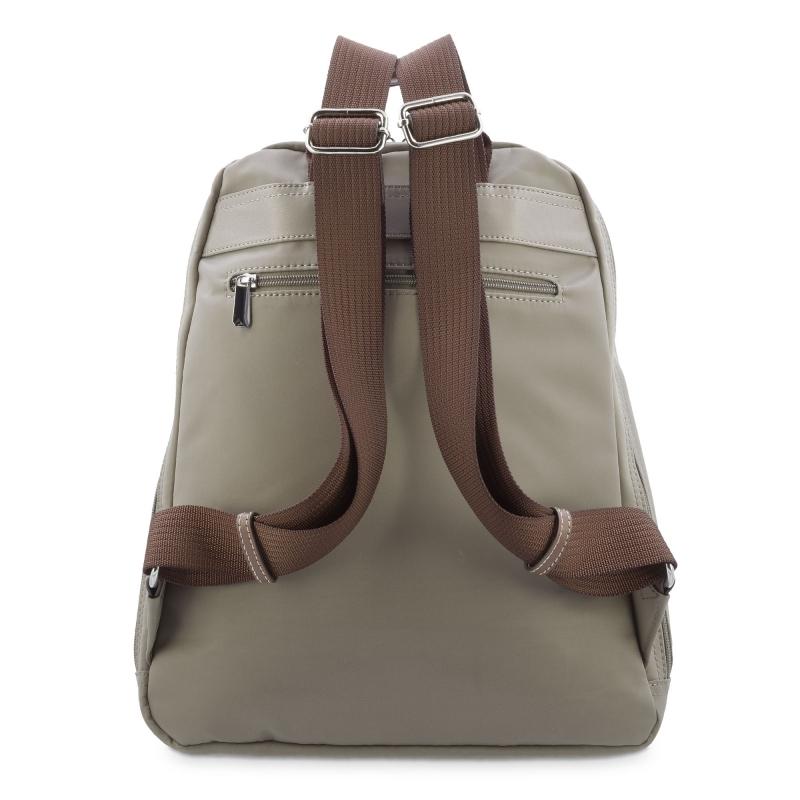 El potro Mochila unisex en lona taupe y piel vacuno cuero-Paris Envío gratis