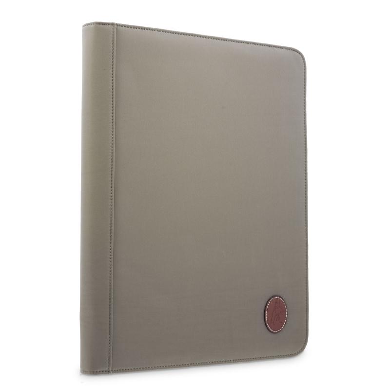 El potro Porta documentos unisex en lona taupe y piel vacuno color cuero-Paris COMPRAR AHORA