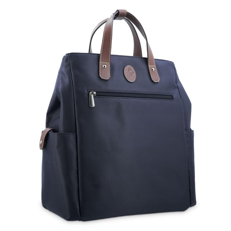 El potro Mochila bolso unisex en lona azul y piel vacuno cuero-Paris Promoción por tiempo limitado