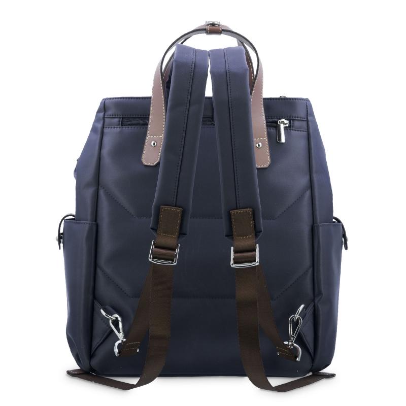 El potro Mochila bolso unisex en lona azul y piel vacuno cuero-Paris Promoción por tiempo limitado