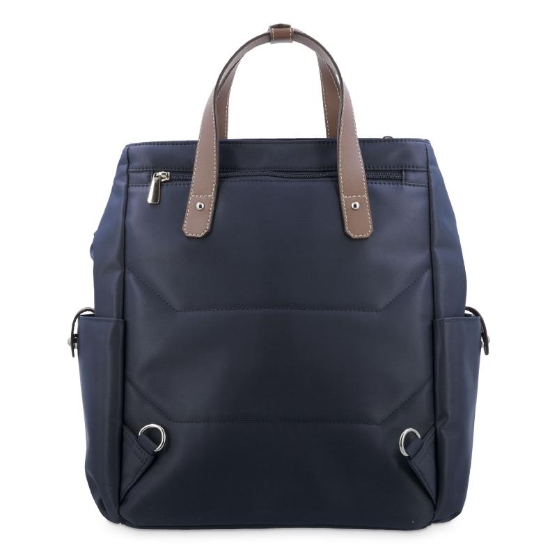 El potro Mochila bolso unisex en lona azul y piel vacuno cuero-Paris Promoción por tiempo limitado
