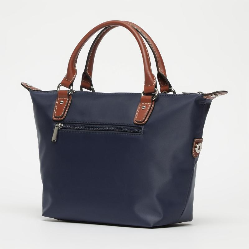 El potro Bolso Tote mujer en lona y piel vacuno color azul-cuero-Paris Promoción trimestral