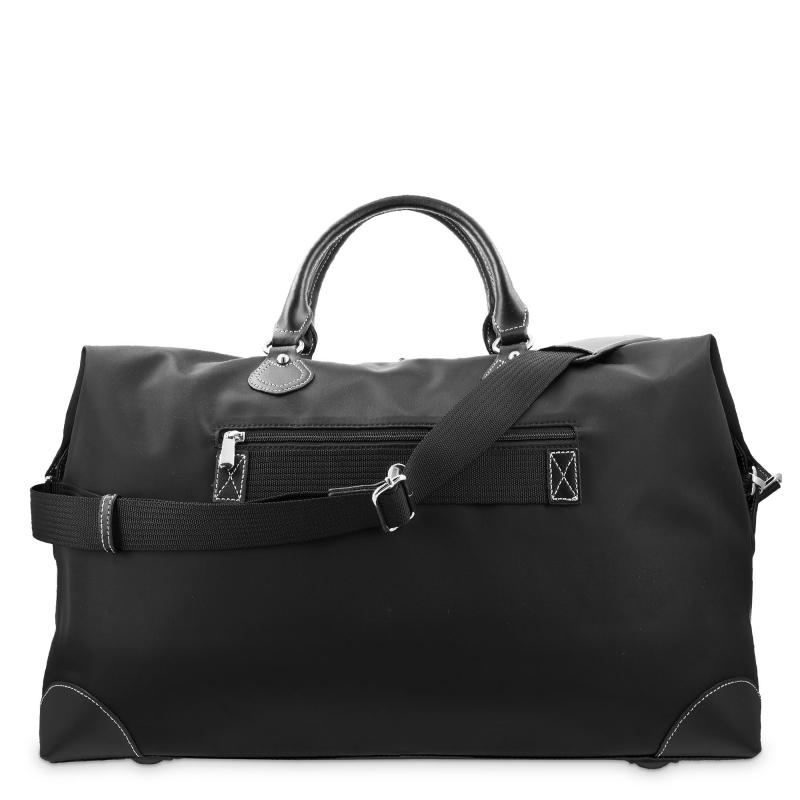 El potro Bolso de viaje unisex en lona negro y piel vacuno color negro-Paris Liquidación
