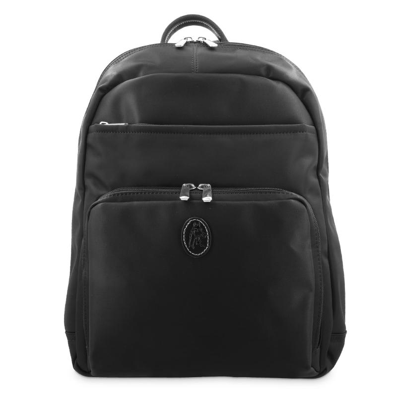 El potro Mochila unisex en lona y piel vacuno negro-Paris