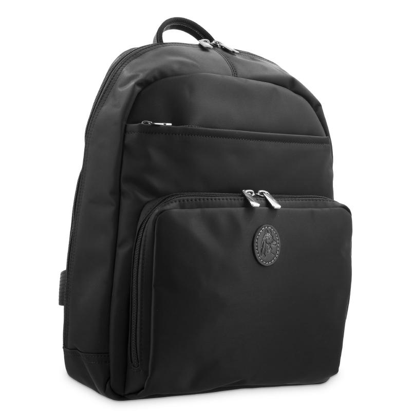 El potro Mochila unisex en lona y piel vacuno negro-Paris Envío internacional gratuito
