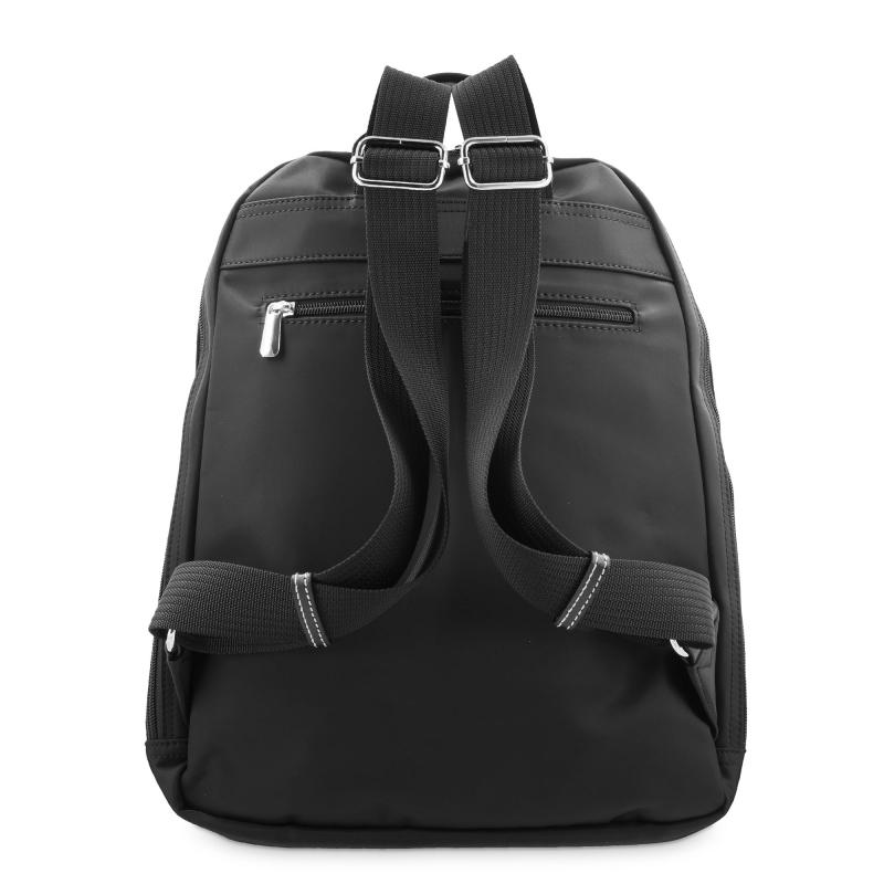 El potro Mochila unisex en lona y piel vacuno negro-Paris Envío internacional gratuito