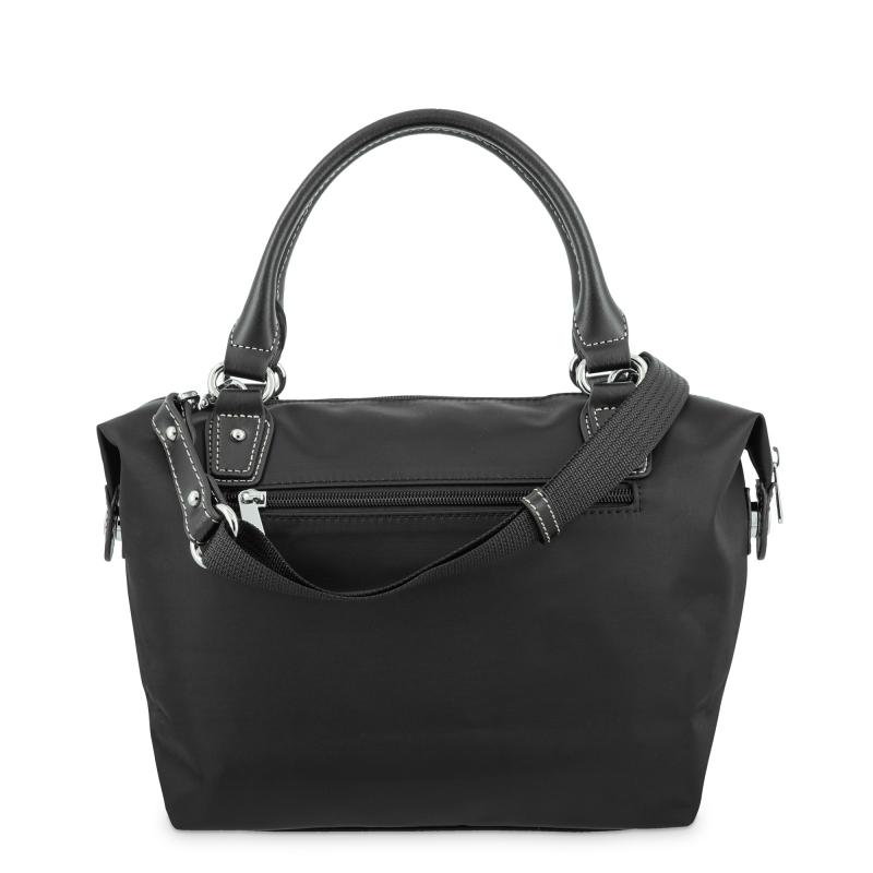 El potro Bolso Tote mujer en lona y piel vacuno color negro-Paris Tienda de fábrica