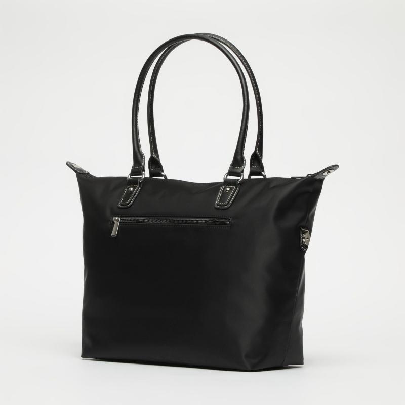 El potro Bolso Tote mujer en lona y piel vacuno color negro-Paris Limitado a 3 días