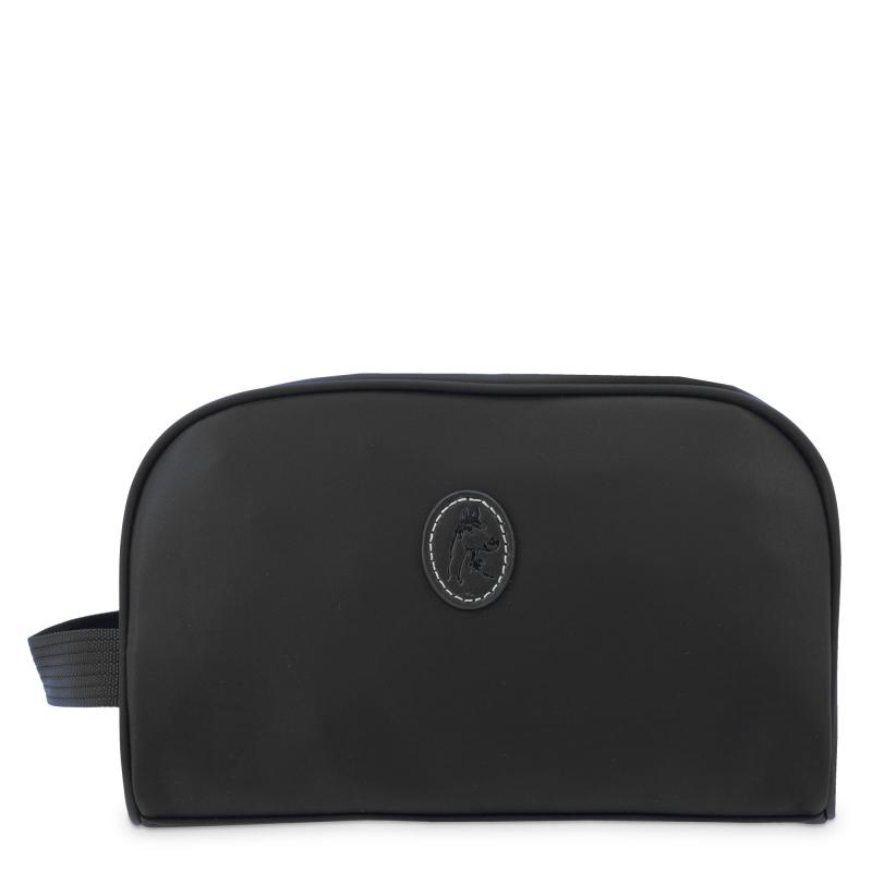 El potro Bolsa de aseo unisex en lona negro y piel vacuno color negro-Paris