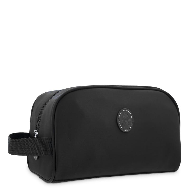 El potro Bolsa de aseo unisex en lona negro y piel vacuno color negro-Paris Ahorra y exporta
