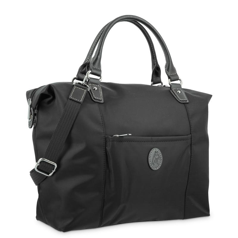 El potro Bolso Tote mujer en lona y piel vacuno color negro-Paris Precios de Black Friday