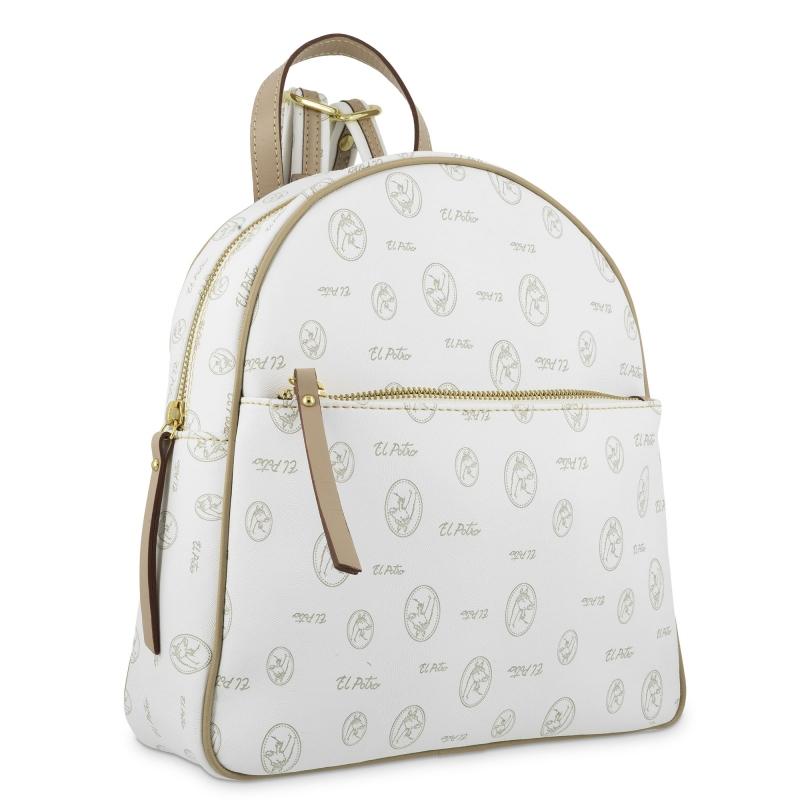El potro Mochila mediana de color blanco-EL POTRO Ofertas especiales