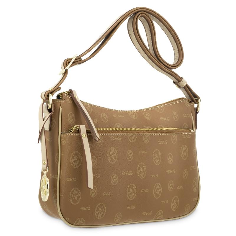 El potro Bolso Bandolera mujer en lona y piel vacuno color cuero - Vintage Precio ultrabajo