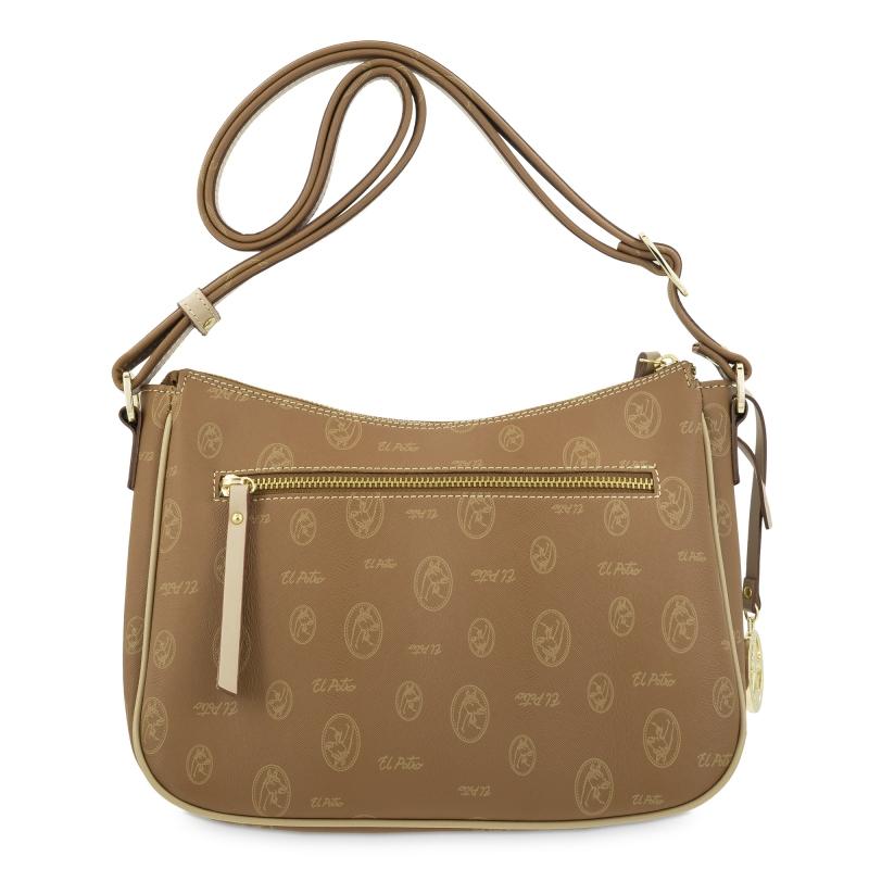 El potro Bolso Bandolera mujer en lona y piel vacuno color cuero - Vintage Precio ultrabajo