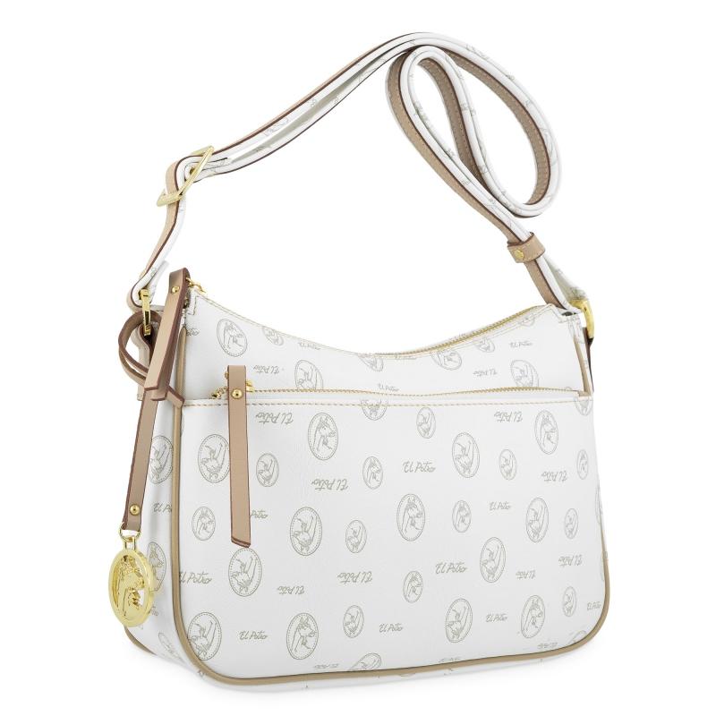 El potro Bolso Bandolera mujer en lona y piel vacuno color blanco- Vintage Devoluciones gratuitas