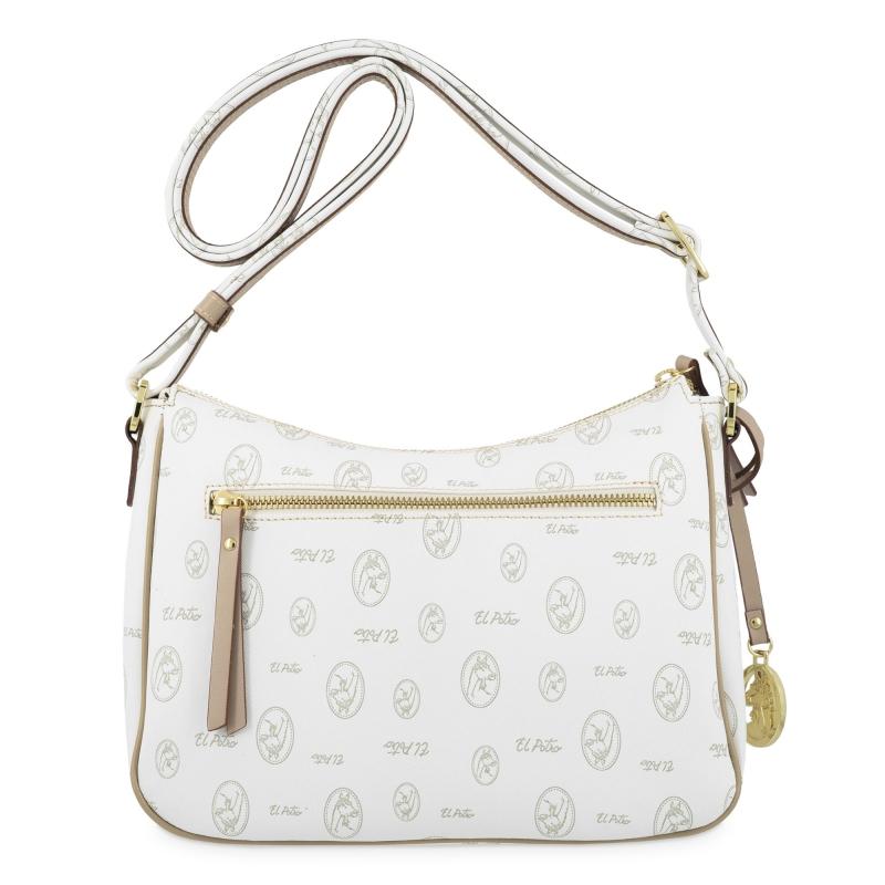 El potro Bolso Bandolera mujer en lona y piel vacuno color blanco- Vintage Devoluciones gratuitas