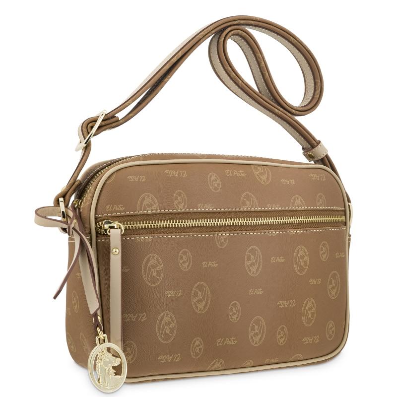 El potro Bolso bandolera mujer en lona y piel vacuno color cuero - Vintage 2025