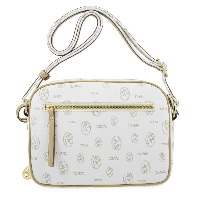 El potro Bolso bandolera mujer en lona y piel vacuno color blanco - Vintage En línea