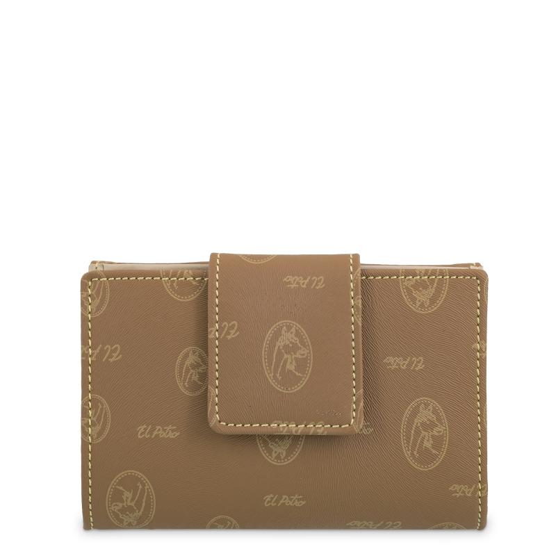 El potro Cartera mujer en lona y piel vacuno color cuero - Vintage