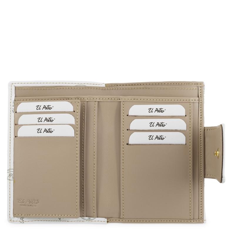 El potro Cartera mujer en lona y piel vacuno color blanco - Vintage Outlet online