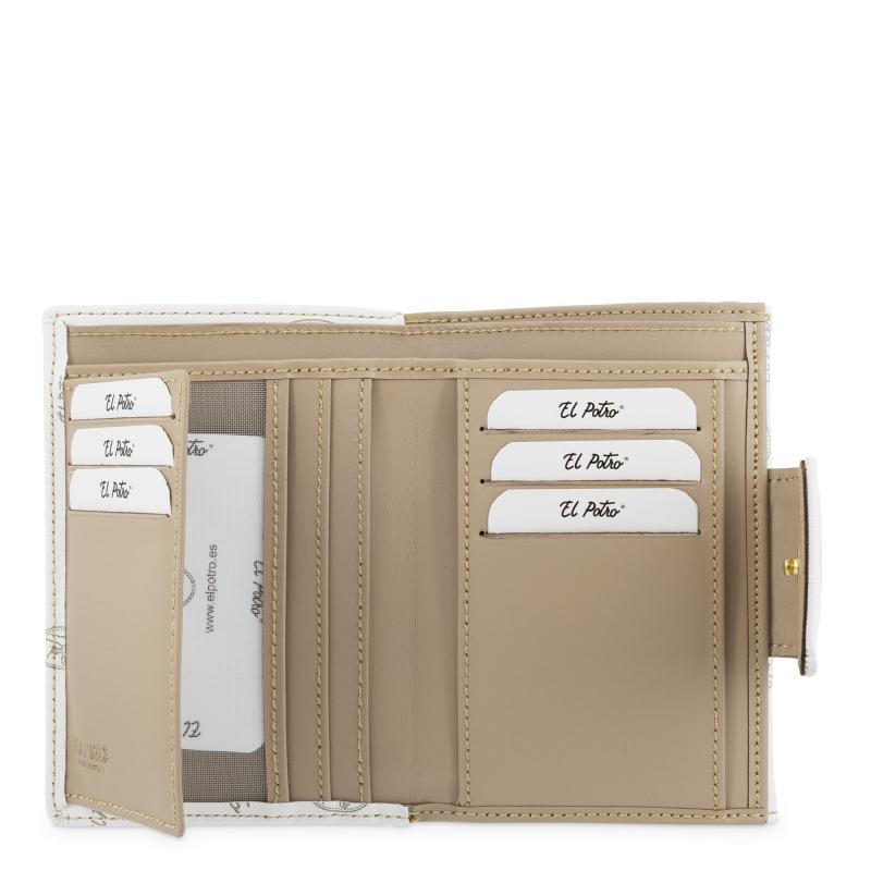 El potro Cartera mujer en lona y piel vacuno color blanco - Vintage Outlet online