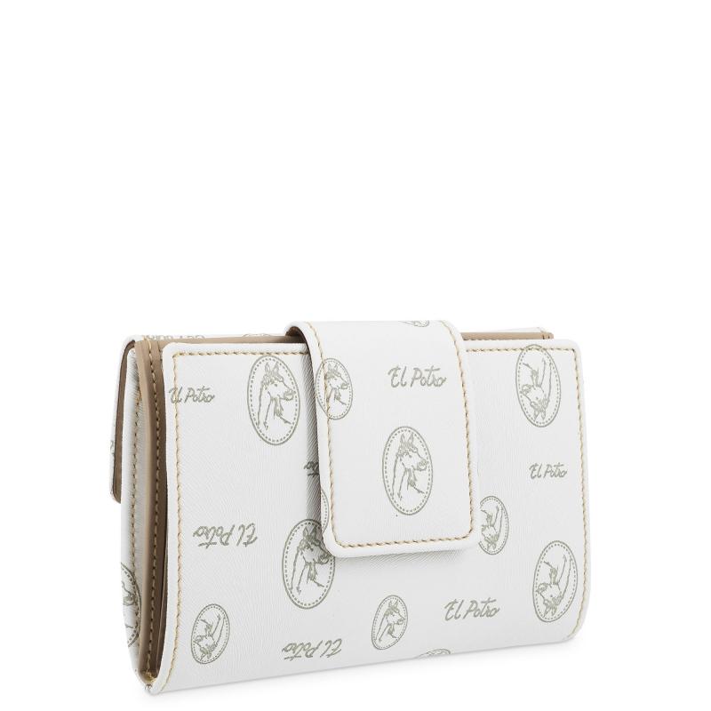 El potro Cartera mujer en lona y piel vacuno color blanco - Vintage Outlet online