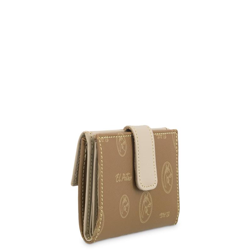 El potro Cartera mujer en lona y piel vacuno color cuero- Vintage Rebajas