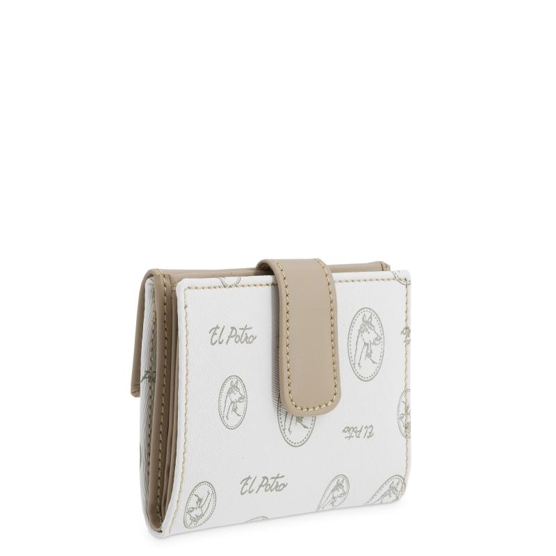El potro Cartera mujer en lona y piel vacuno color blanco - Vintage Ofertas