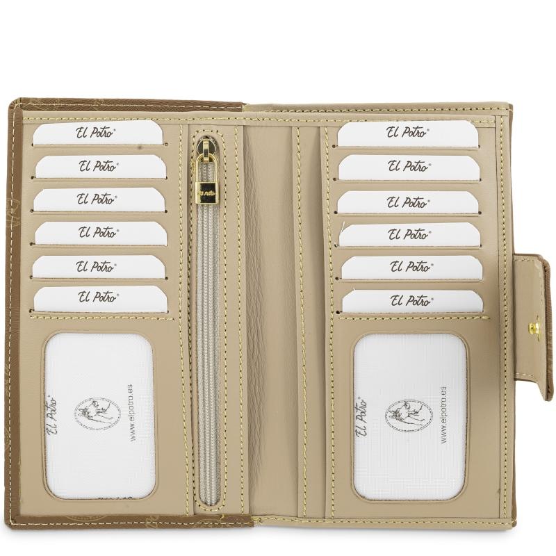 El potro Cartera grande mujer en lona y piel vacuno color cuero - Vintage Ventas relámpago