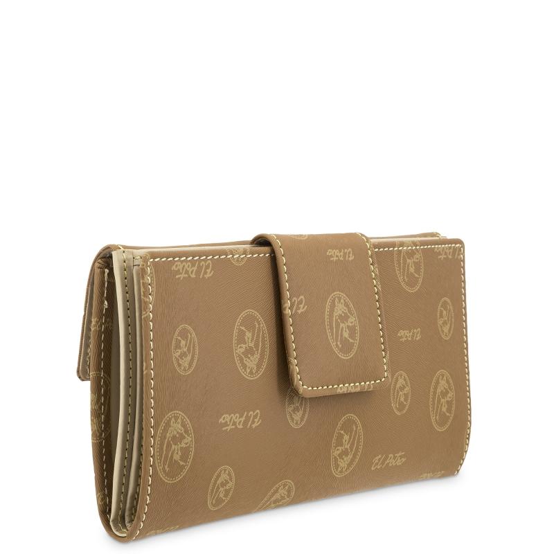 El potro Cartera grande mujer en lona y piel vacuno color cuero - Vintage Ventas relámpago