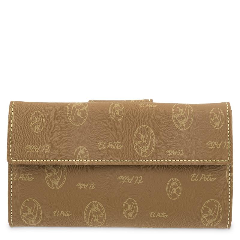 El potro Cartera grande mujer en lona y piel vacuno color cuero - Vintage Ventas relámpago