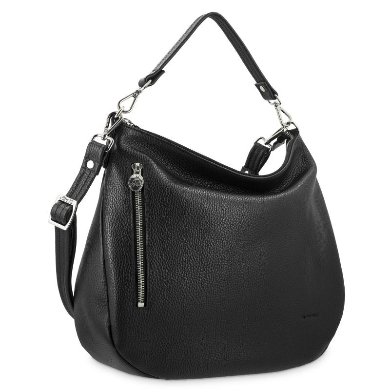 El potro Bolso Hobo mujer en piel vacuno color negro - I R I S Tienda