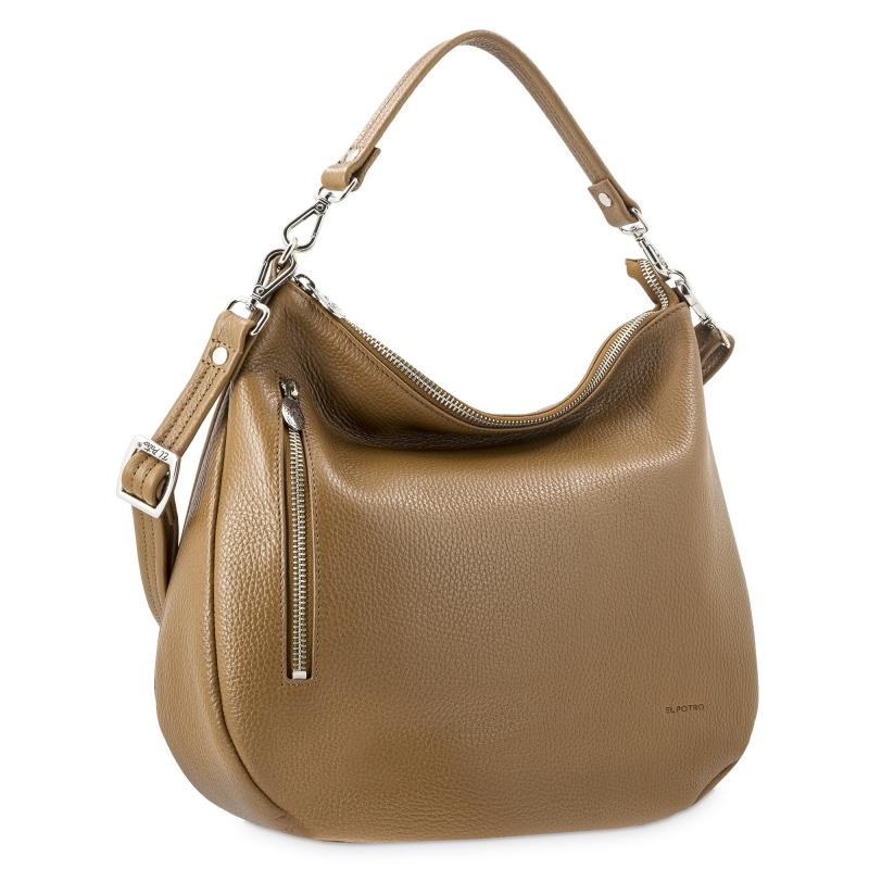 El potro Bolso Hobo mujer en piel vacuno color cuero - I R I S Liquidación