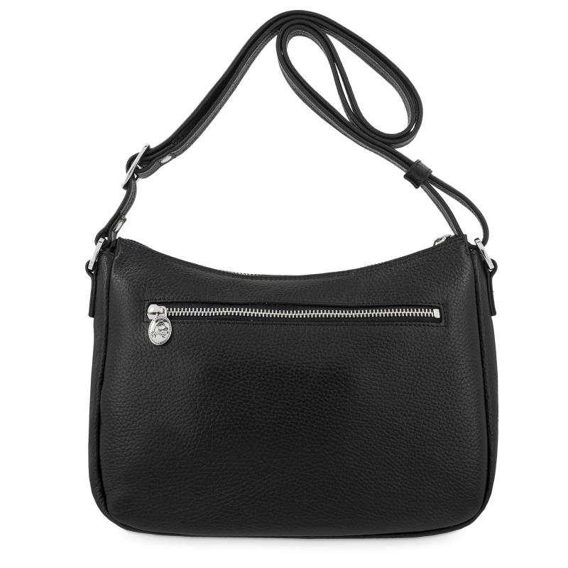 El potro Bolso góndola bandolera de 3 cremalleras mujer en piel vacuno color negro - I R I S Rebajas online