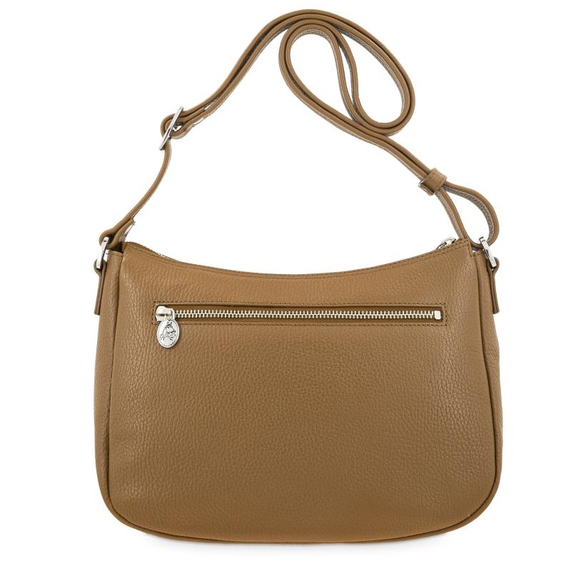 El potro Bolso góndola bandolera de 3 cremalleras mujer en piel vacuno color cuero- I R I S Rebajas top